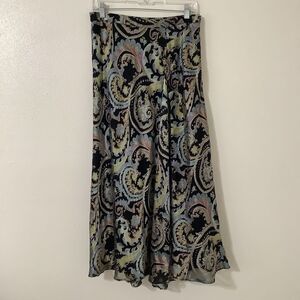 Vintage Y2K Whimsigoth Dark Romantic Paisley Floral Fairy Grunge Maxi Skirt 8